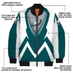 custom philadelphia eagles v stripes green white bomber jacket best selling
