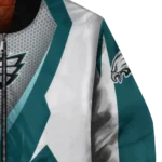 custom philadelphia eagles v stripes green white bomber jacket best selling