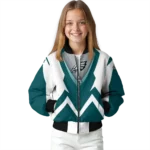 custom philadelphia eagles v stripes green white bomber jacket best selling