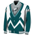 custom philadelphia eagles v stripes green white varsity jacket best selling