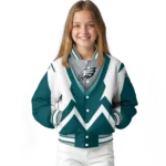custom philadelphia eagles v stripes green white varsity jacket best selling