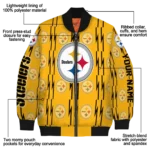 custom pittsburgh steelers bolt stripe gold bomber jacket best selling