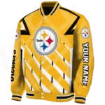 custom pittsburgh steelers chevron angles gold varsity jacket best selling