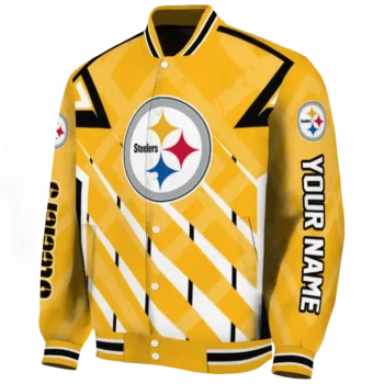 custom pittsburgh steelers chevron angles gold varsity jacket best selling