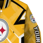 custom pittsburgh steelers chevron angles gold varsity jacket best selling