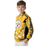 custom pittsburgh steelers chevron angles gold varsity jacket best selling