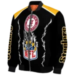 custom pittsburgh steelers claw blood gold black bomber jacket best selling