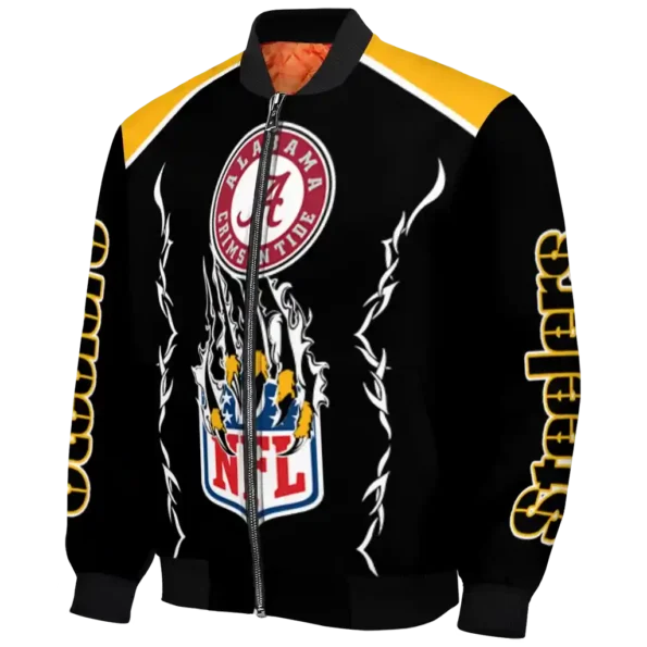 custom pittsburgh steelers claw blood gold black bomber jacket best selling