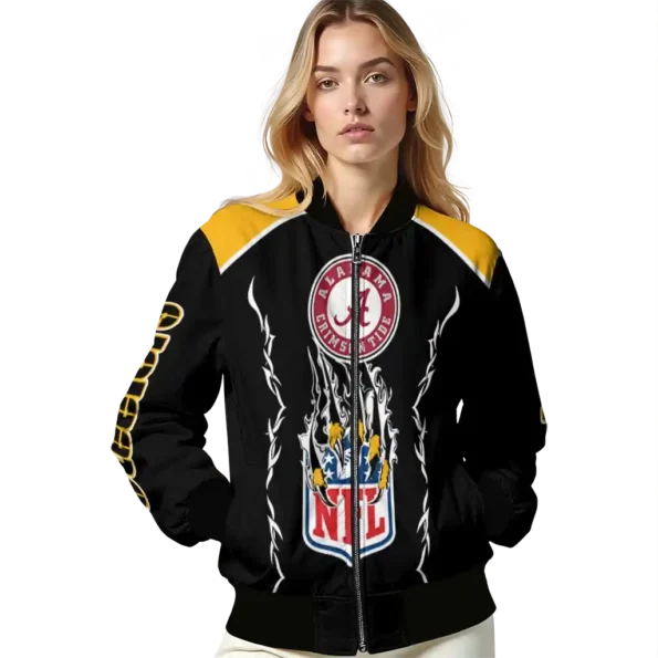 custom pittsburgh steelers claw blood gold black bomber jacket latest model