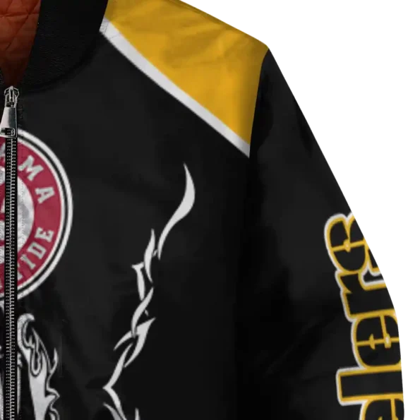 custom pittsburgh steelers claw blood gold black bomber jacket premium grade