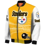 custom pittsburgh steelers ferris arena gold white bomber jacket best selling
