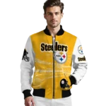 custom pittsburgh steelers ferris arena gold white bomber jacket best selling