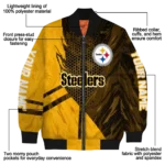 custom pittsburgh steelers hexagon mesh gold black bomber jacket best selling