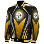 custom pittsburgh steelers mesh chest black crocs black varsity jacket best selling