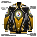 custom pittsburgh steelers mesh chest black crocs black varsity jacket best selling