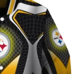 custom pittsburgh steelers mesh chest black crocs black varsity jacket best selling