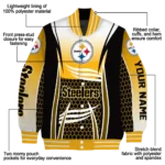 custom pittsburgh steelers mesh effect gold black varsity jacket best selling