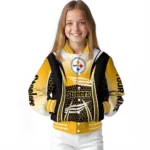 custom pittsburgh steelers mesh effect gold black varsity jacket best selling