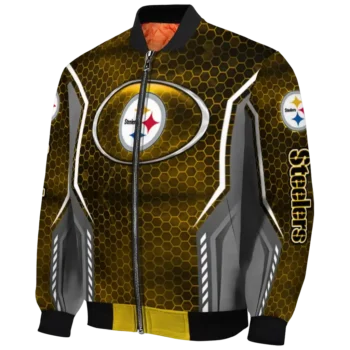 custom pittsburgh steelers power plate gold bomber jacket best selling