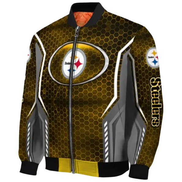 custom pittsburgh steelers power plate gold bomber jacket best selling