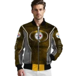 custom pittsburgh steelers power plate gold bomber jacket best selling