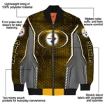 custom pittsburgh steelers power plate gold bomber jacket best selling
