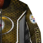 custom pittsburgh steelers power plate gold bomber jacket best selling