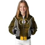 custom pittsburgh steelers power plate gold bomber jacket best selling