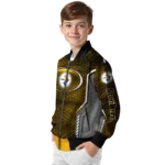 custom pittsburgh steelers power plate gold bomber jacket best selling