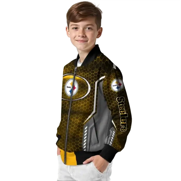 custom pittsburgh steelers power plate gold bomber jacket trendy