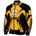 custom pittsburgh steelers spider mark gold black crocs bomber jacket best selling