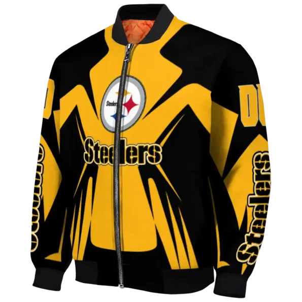 custom pittsburgh steelers spider mark gold black crocs bomber jacket best selling