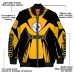custom pittsburgh steelers spider mark gold black crocs bomber jacket best selling