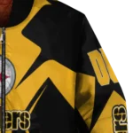 custom pittsburgh steelers spider mark gold black crocs bomber jacket best selling