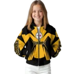 custom pittsburgh steelers spider mark gold black crocs bomber jacket best selling