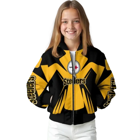 custom pittsburgh steelers spider mark gold black crocs bomber jacket top rated