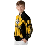 custom pittsburgh steelers spider mark gold black crocs bomber jacket best selling