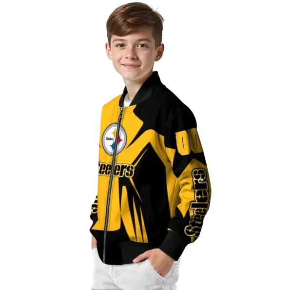 custom pittsburgh steelers spider mark gold black crocs bomber jacket trendy