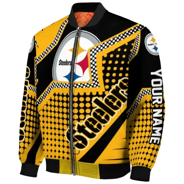 custom pittsburgh steelers star burst gold bomber jacket best selling