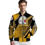 custom pittsburgh steelers star burst gold bomber jacket best selling