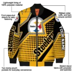 custom pittsburgh steelers star burst gold bomber jacket best selling