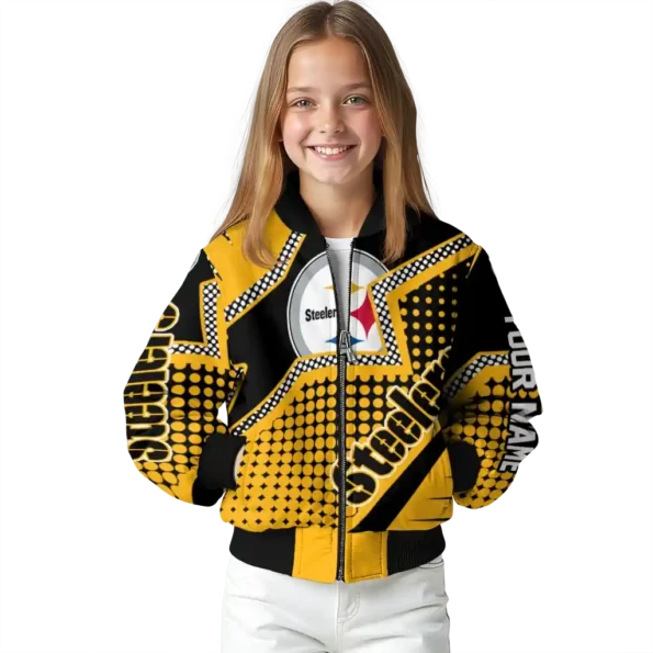 custom pittsburgh steelers star burst gold bomber jacket top rated