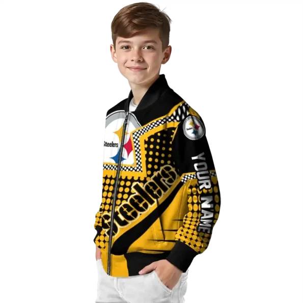 custom pittsburgh steelers star burst gold bomber jacket trendy