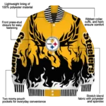 custom pittsburgh steelers winged blaze gold white varsity jacket best selling