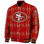 custom san francisco 49ers bolt stripe red varsity jacket best selling