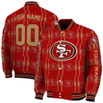 custom san francisco 49ers bolt stripe red varsity jacket best selling