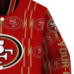 custom san francisco 49ers bolt stripe red varsity jacket best selling