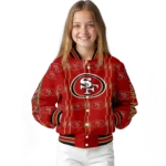 custom san francisco 49ers bolt stripe red varsity jacket best selling