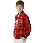 custom san francisco 49ers bolt stripe red varsity jacket best selling