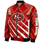 custom san francisco 49ers chevron angles red bomber jacket best selling